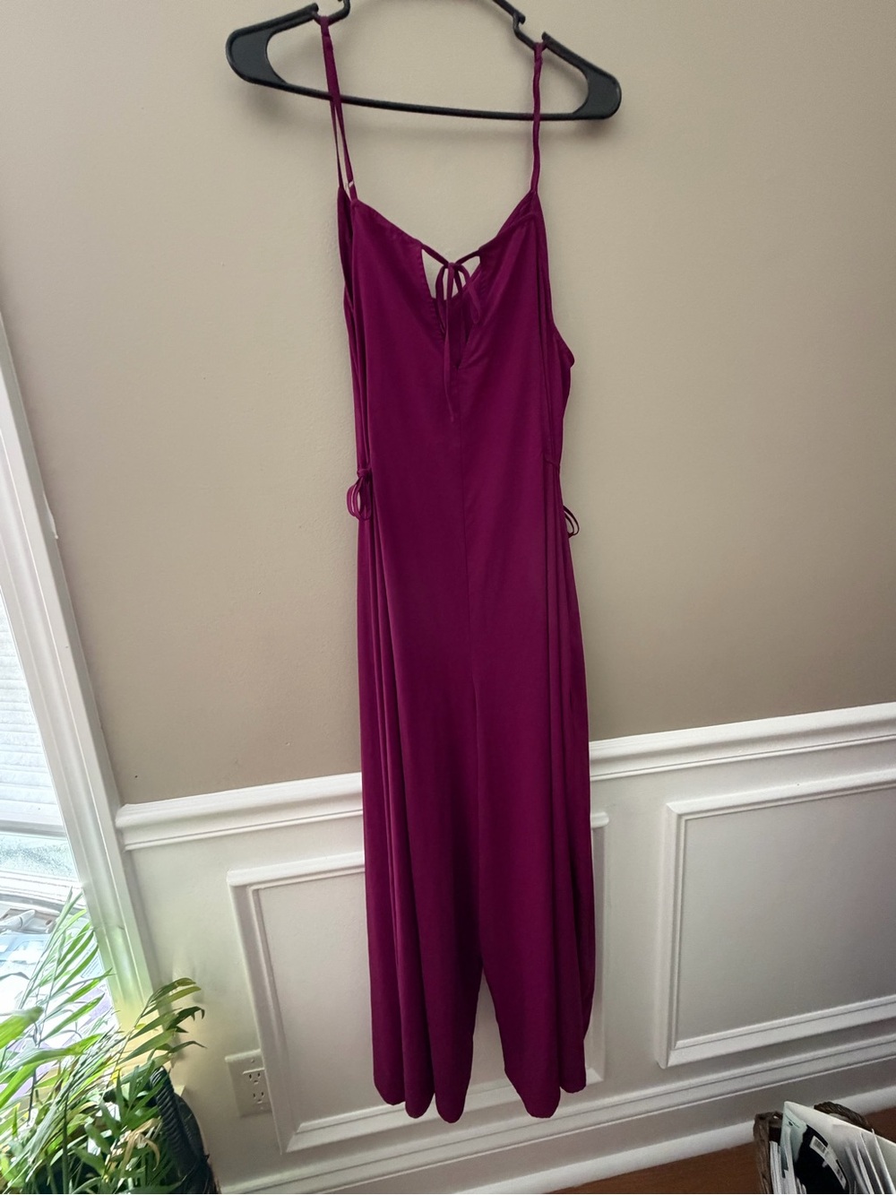 Athleta Plum Sleeveless Tie-Front Jumpsuit